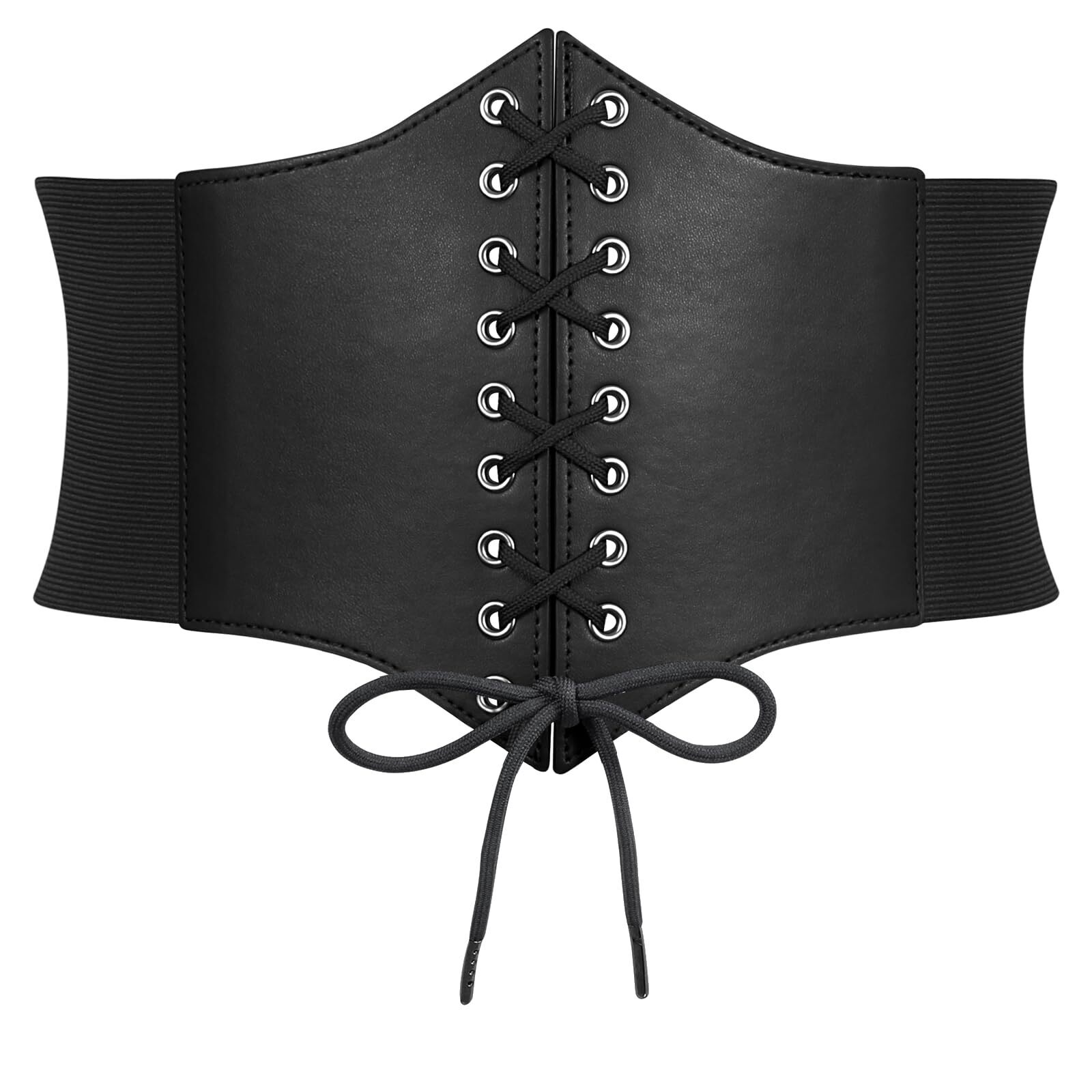 5242 Women Corset Waspie Belt LaceUp Retro Elastic Wide For Dress